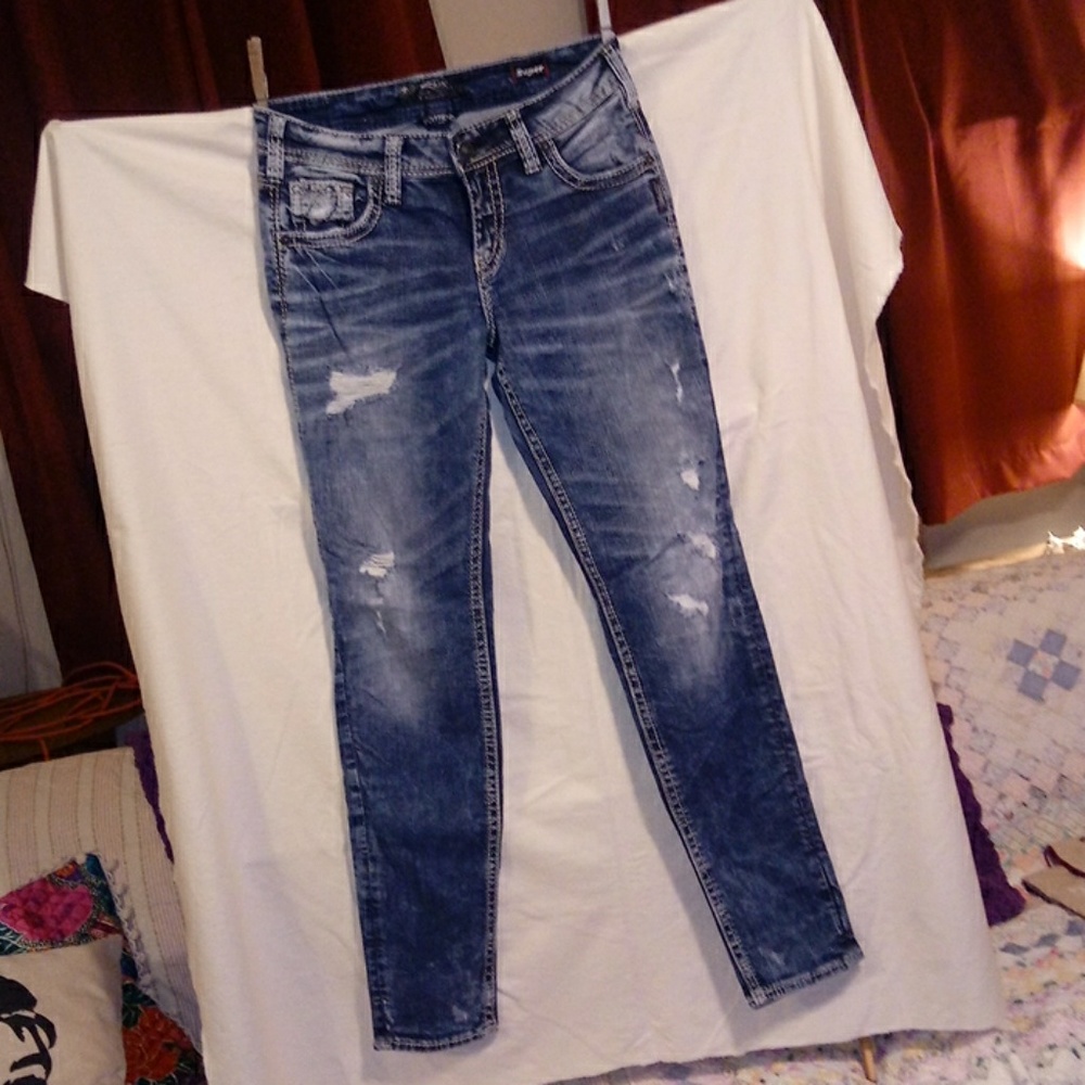 Silver boyfriend jeans